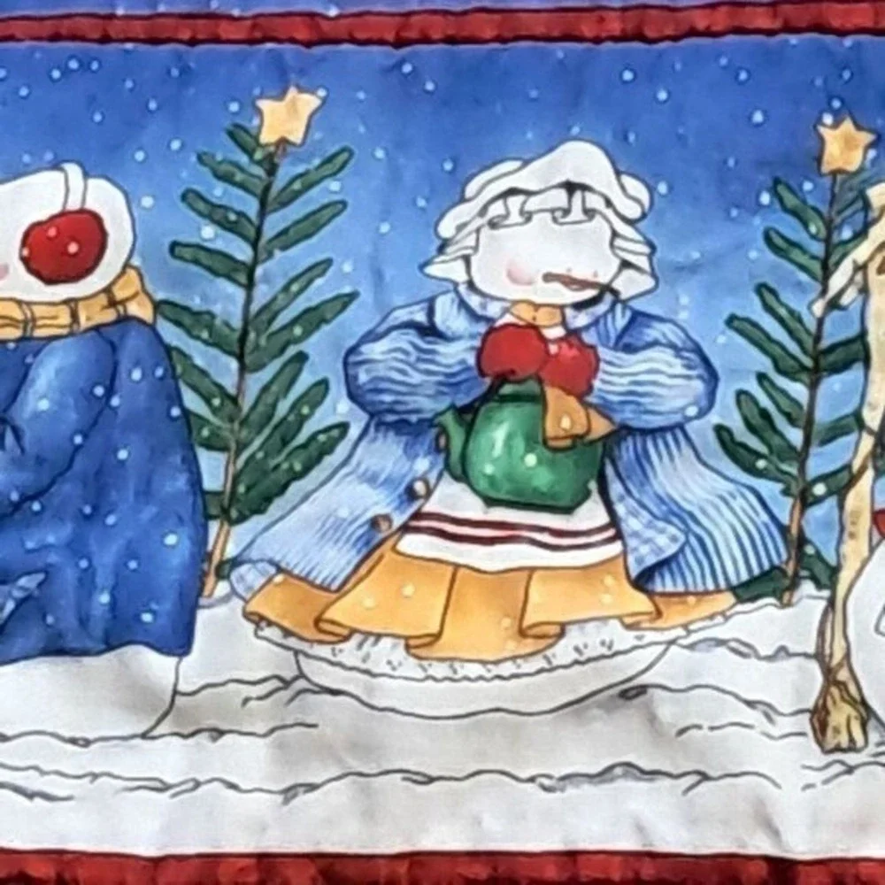 Handmade Winter Snowman Quilt Christmas Holiday‎ Patchwork #CS44